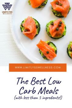 the best low carb meals with less than 3 ingredients on a white platter