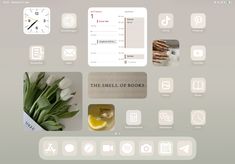 an image of the smell of books app on a tablet screen with flowers, cookies and other items