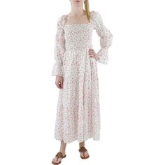 Manufacturer: Lucy Paris Style Type: Maxi Dress Collection: Lucy Paris Sleeve Length: Puff Sleeves Material: 100% Cotton Fabric Type: Cotton Specialty: Floral Print Sku: BH5517974 Size: S.  Color: White.  Gender: female.  Age Group: adult. Puff Sleeve Maxi Dress, Maxi Dress Collection, Sleeve Maxi Dress, Maxi Dress With Sleeves, Long Maxi, Long Maxi Dress, Online Accessories, Women's Fashion Dresses, Puff Sleeves