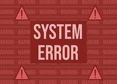 the words system error on a red background with arrows pointing in different directions and an arrow pointing