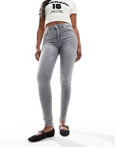 Jeans by ONLY Every wardrobe deserves denim Skinny fit High rise Belt loops Five pockets Only Jeans, Petite Shirts, Shorts Co Ord, Grey Wash, Maxi Dress Trend, Swimwear Sale, Curves Workout, Petite Maternity, Plus Size Pregnancy