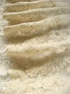 Ivory lace fabric embroidered lace fabric retro bridal lace | Etsy Elegant Cream Scalloped Lace, Vintage Beige Scalloped Lace, Vintage Wedding Fabric With Lace Trim, Vintage Wedding Fabric And Notions With Lace Trim, Elegant Vintage White Lace With Lace Trim, Vintage White Crochet Lace Fabric, Elegant Cream Lace Fabric And Notions, Cream Lace Trim Fabric For Wedding, Elegant Vintage White Crochet Lace