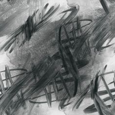 black and white abstract painting with brush strokes