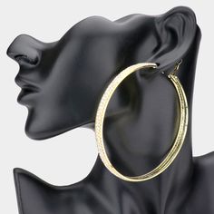 Shiny Round Gold Hoop Geometric Circle Shaped Evening Statement Crystal Bling Rhinestone Earrings Size: 3.2" X 0.25" Omega Closure Bundle To Save On Shipping G 2895 E Trendy Metal Hoop Earrings With Rhinestones, Trendy Rhinestone Metal Hoop Earrings, Trendy Rhinestone Hoop Earrings, Rhinestone Hoop Earrings, Big Hoop Earrings, Geometric Circle, Gold Rhinestone, Gold Crystal, Circle Shape