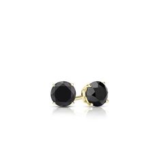 Black diamond stud earrings are a bold trending fashion statement. These round cut circle black diamond studs pair sparkle with a total weight of 0.25 ctw. that add just a touch of subtle style to your wardrobe. Making these your go to pair. Set in modern 4-Prong basket settings and are available with push-back, screw back or lever back clasps in 14K Yellow Gold. Black Diamond Pendant, Black Diamond Earrings Studs, Black Diamond Studs, Halo Diamond Earrings, Solitaire Diamond Pendant, Black Diamond Earrings, Diamond Earrings Studs Round, Colored Diamond Rings, Halo Earrings