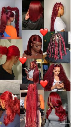 Red Hair Baddie, Hair Red Color, Adore Hair Dye, Mixed Curly Hair, Cute Hair Colors, Cute Braided Hairstyles