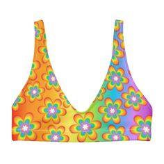 Fitted Multicolor Swimwear With Uv Protection, Fitted Multicolor Bra Friendly Swimwear, Fitted Multicolor Seamless Swimwear, Fitted Multicolor Bra-friendly Swimwear, Trendy Multicolor Bra-friendly Swimwear, Rainbowcore Fashion, Music Festival Outfits, Oc Inspo, Sustainable Fabric