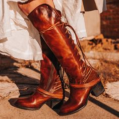 Freebird Tall Leather Lace Up Boots, Size 8 Gently Worn A Handful Of Times Wide Calf Leather Boots, Freebird Boots, Chic Dresser, Potato Sack, Handcrafted Boots, Freebird By Steven, Tall Leather Boots, Estilo Chic, Brown Heels