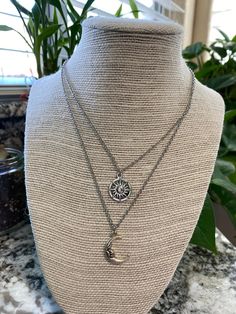 New product alert‼️ This Sun and Moon necklace is perfect for any astrology lover! 😍 The chain is Sterling Silver, and the charms are lead and cadmium-free metal alloys. Place your order today! 🥰 #sunandmoon #sunandmoonnecklace #astrology #necklace #sterlingsilvernecklace #handmade #handmadejewelry #handmadewithlove #handmadenecklace #charmnecklace #etsyshop #etsysellersofinstagram #etsy #661 #bakersfield #shoplocal #shopsmall #shopsmallbusiness Sun And Moon Necklace, Lovecore Aesthetic, Astrology Necklace, Grunge Jewelry, Celestial Necklace, Hippie Necklace, Moon Jewelry, Hippie Jewelry, Amethyst Bracelet