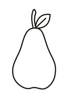 a line drawing of a pear