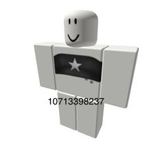 a white cardboard man with a black star on his chest