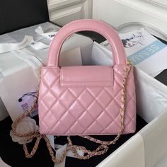 Size: 22 cm / 8.6 in Gold hardware Shoulder/ Crossbody bag Genuine imported Lambskin . Include free worldwide shipping, Chanel Flap bag with top handle Shoulder bag. You will get an original best quality bag We will send it with original Chanel dust bag and box. It will be nice gift for your family, friends or yourself. Luxury Pink Satchel Flap Bag, Luxury Pink Handheld Box Bag, Luxury Pink Top Handle Flap Bag, Elegant Luxury Pink Flap Bag, Luxury Pink Elegant Flap Bag, Luxury Pink Chic Flap Bag, Luxury Trendy Pink Flap Bag, Luxury Pink Flap Bag For Travel, Luxury Pink Flap Bag With Top Handle