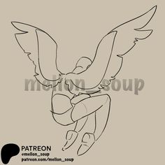 a drawing of an angel holding a baby in his arms with the words pateron above it