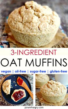 3 ingredient oat muffins are the perfect treat for breakfast or brunch