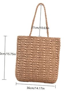 Bag For Love - Minimalist Large Capacity Straw Bag - Women Tote Bags Product Description Style Vacation Color Brown Quantity 1 piece Strap Type Double Handle Pattern Type Plain Bag Size Large Type Straw Bag Material Paper Size Chart INCH CM Size Bag Width Bag Height Bag Length one-size 2 15.7 14.2 Size Bag Width Bag Height Bag Length one-size 5 40 36 Similar Products h2 { text-align: center; } .red-box { width: 100%; display: flex; flex-direction: row; flex-wrap: wrap; justify-content: center; } Large Casual Bucket Bag, Large Rectangular Bag For Summer, Casual Large Bucket Bag, Large Rectangular Casual Bag, Large Rectangular Casual Bags, Casual Large Rectangular Bag, Large Rectangular Summer Bag, Large Rectangular Summer Bags, Large Rectangular Shoulder Bag For Summer