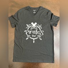 I Made This Shirt Using My Cricut. It Was Never Worn. Pirate Decor, Pirate Life, Disney Shirt, Shirt Color, Tee Shirt, Colorful Shirts, Long Sleeve Tees, Tee Shirts, Cricut