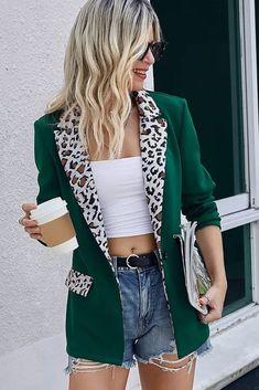 Women Sexy Long Sleeve Leopard Blazer Jacket 2021 Autumn Elegant Notched Tops Office Lady Slim Cardigan Suits Outerwear Slim Cardigan, Leopard Blazer, Chic Blazer, Versatile Outfits, Blazer Outfits, Office Lady, Office Ladies, Blazer Jacket