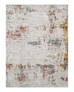 an abstract rug with various colors and shapes