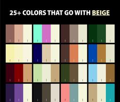 the colors that go with beige are shown in different shades and sizes, including red, green