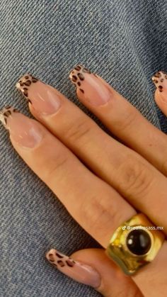 Square Cheetah Print Nails, Short Almond Cheetah Nails, Coffin Cheetah Nails, Nail Ideas That Match Everything, Almond Nails Cheetah Print, Chetaah Print Nail, Leapord Print Nails French, Cheetah Nails Square, Cheata Print Nails French Tip