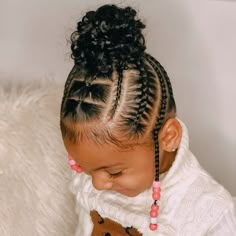 Braids Beads, Lil Girl Hairstyles, Kids Curly Hairstyles, Toddler Hairstyles, Toddler Hairstyles Girl