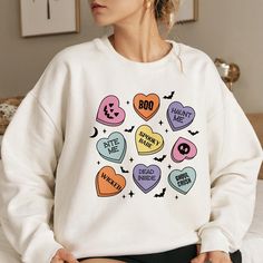 Cute Conversation, Valentine Sweater, Be Mine Valentine, Conversation Heart, Conversation Hearts, Cut Shirt, Sweatshirts Quotes, Valentines Day Shirt, Heart Hoodie