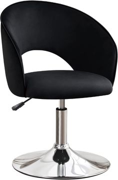 PRICES MAY VARY. 【Modern Velvet Casual Vanity Chair】: Furniliving contemporary round-back swivel chair is founded atop a polished chrome finished metal pedestal base. 2.55" thick high density sponge foam, very soft and comfortable, everyone compliments. Adds the right touch of ambience to your office, bedroom and living room. 【Height-Adjustable Accent Chair】: The seat height can be adjusted from 21.28cm/16.25" to 53.34cm/21" through a simple hydraulic lifting mechanism. The SGS-certified pneumat Makeup Vanity Chair, Chairs For Living Room, Makeup Chair, Chair Lounge, Bar Black, Vanity Chair, Swivel Accent Chair, Swivel Chairs, Tools Hardware