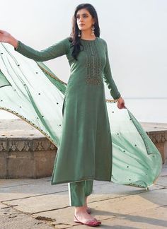 Shop Designer Churidar Suits and Churidar Kameez Online– Lashkaraa Churidar Material, Plazo Dress, Casual Salwar Kameez, Silk Pant Suit, Dupatta Dress, Celana Fashion, Pakistani Party Wear, Silk Bottoms, Designer Salwar Suits