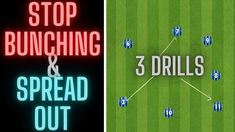 two different types of signs that say stop bunchining and 3 drills on the field