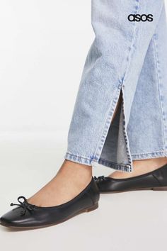 Shoes by ASOS DESIGN Dress from the feet up Slip-on style Bow detail Round toe Flat sole City Break Outfit, Design Dress, Ballet Flat, Bow Detail, Ballerinas, Flat Shoes Women, Ballet Flats, Shoes Flats, Designer Dresses