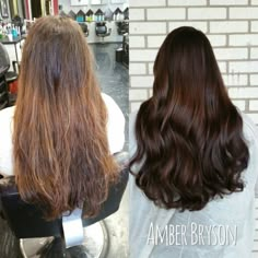 Hair Color Before And After Brunette, Brown Hair Before And After, Brunette Hair For Fair Skin, Brown Hair Glaze Before And After, Dark Hair Glaze, Warm Dark Brunette, Brown To Black Hair Before And After, Black To Brown Hair Before And After, Hair Glaze Before And After Brunettes