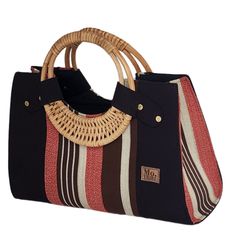 If you love elegant and classy handbags and love making a statement then this bag is for you! With sturdy and gorgeous cane handles and a stunning combination of colors from the Fugu fabric, the bag is practically royalty. The Fugu or Smock fabric is a luxury native fabric worn mostly by the royals of the Northern Tribes of Ghana. This bag also comes with an inner pocket with a zip fastening and provides lots of space, it's even big enough for a small laptop! As if that was not awesome enough, when you purchase a bag from this Mo Tribe collection, you contribute towards empowering a woman from the low-income weaving community in Accra, Ghana where these bags are made. Bonus fun fact: the word "nhava" means bag in Shona. Grab yours now! Details: Cane Handle Length 15” x Height 10.5” x Depth Elegant Satchel Beach Bag With Handles, Elegant Beach Bags With Rolled Handles, Elegant Straw Bag With Round Handle For Daily Use, Elegant Rectangular Straw Bag With Rolled Handles, Handheld Beach Bag With Leather Handles, Everyday Use Beach Bag With Bamboo Handle, Brown Beach Bag With Round Handle For Everyday, Chic Straw Satchel Bag With Rolled Handles, Elegant Straw Shoulder Bag With Bamboo Handle