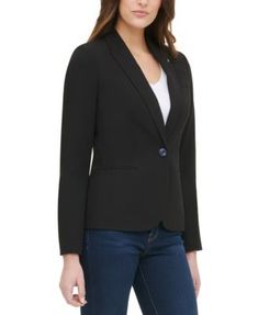 Luxury Tommy Hilfiger Business Blazer, Luxury Tailored Tommy Hilfiger Blazer, Tailored Long Sleeve Tommy Hilfiger Blazer, Tommy Hilfiger Fitted Long Sleeve Blazer, Tommy Hilfiger Single-breasted Business Blazer, Calvin Klein Woman, Tommy Hilfiger Women, Blazer Buttons, Trendy Plus Size