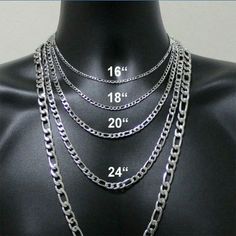 Stainless Steel Silver Figaro Necklace Silver Figaro Chain, Chain Necklace For Men, Figaro Necklace, Figaro Chain Necklace, Buy Necklace, Figaro Chains, Figaro Chain, Message Jewelry, Necklace For Men