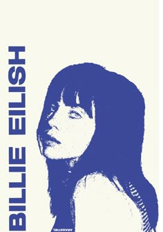 a blue and white poster with a woman's face in the center, which reads biteless flesh