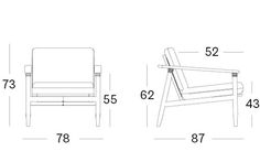 an image of a chair with measurements for it