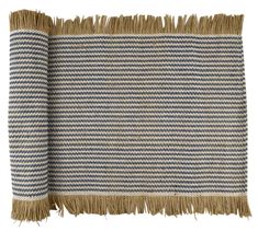 Jai Jute Table Runner - Denim / White House of Dudley Jute Table Runner, Japanese Handbag, Jute Runner, Round Placemats, Wooden Console Table, Party Supply Store, Wooden Console, Contrasting Colours, Clock Wall Art