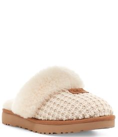 Ugg Cozy Knit Slippers, Knitted Uggs, Knit Slippers, Dr Shoes, Shearling Slippers