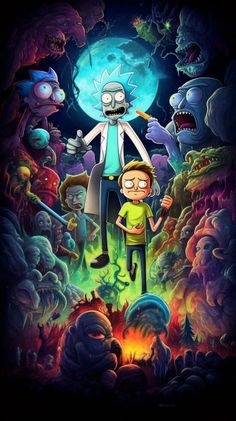 rick and mort from the animated cartoon movie rick's adventure is shown in this poster