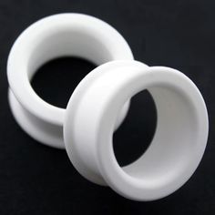 Brand New These White Silicone Tunnels Are Made In The Usa By Kaos Softwear. They Have A Wearable Area Of 3/8" Between Flares. 00 Gauges, Gauged Earrings, Earplugs, Gauges Plugs, Ear Plugs, Blue Pearl, Seafoam Green, Turquoise Color, Blue Sea