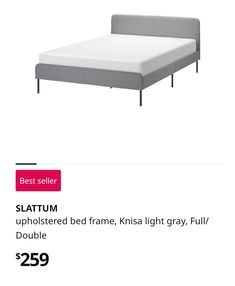 the bed frame is upholstered and has been bought for $ 25 99 or more