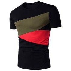 Men Hit Color Short Sleeve Casual T-Shirt - Black - 3S85942212 - Men's Clothing, Men's Tops & T-Shirts, Men's T-Shirts  #MensTShirts #Men's #Clothing # #Men's #Tops #& #TShirts # #Men's #TShirts Summer Fashion Men, Mens Cotton Shorts, Mens Tees Fashion, Mens Fashion Summer, Men's Shirts, Casual T Shirt, Slim Fit Men, Casual Shirts For Men, Fashion Tees