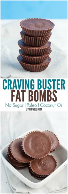 This recipe for Chocolate fat bombs might help you lose weight, boost your metabolism, stop sugar and carb cravings, even improve your mood! Paleo and dairy-free too Stop Sugar, Carb Cravings, Desserts Keto, Low Carb Snack, Brownie Desserts