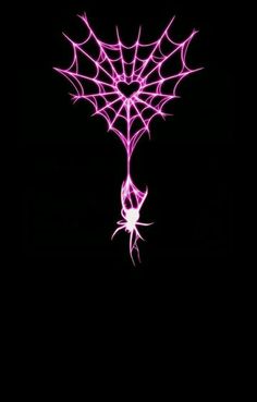 a purple spider web on a black background