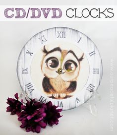 a clock with an owl painted on it