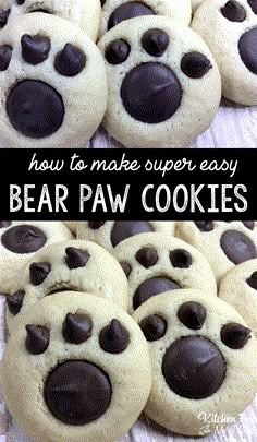 how to make super easy bear paw cookies that are soft and chewy with chocolate chips