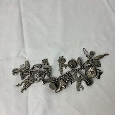 Vintage Mexican 900 Silver 26 Folk Art Charm Bracelet | eBay Vintage Mexican, Bracelets And Charms, Vintage Charms, Antique Jewelry, Vintage Antiques, Folk Art, Jewelry Bracelets, Charm Bracelet, Charms