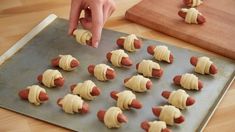 Mini Crescent Dogs Recipe - Pillsbury.com Crescent Roll Hot Dogs, Mini Pigs In A Blanket, Mini Sausages, Hot Dog Crescent Rolls, Crescent Dogs, Craving Carbs, Bowl Ideas, No Calorie Snacks