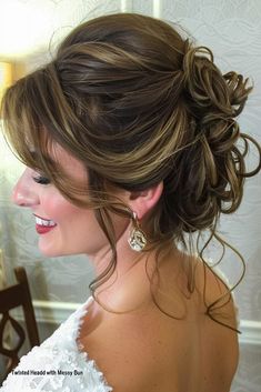 Svecane Frizure, Mother Of The Bride Updos, Mother Of The Bride Hairdos, Mother Of The Bride Hairstyles, Mother Of The Groom Hairstyles, Loose Bun, Wedding Hairs, Lob Styling, Bride Updo