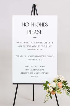 No Cell Phone Wedding Sign Lily Roe Co. Wedding Ideas No Phones, No Devices Wedding Sign, Phone Free Ceremony Sign, Wedding No Phones, Wedding Ideas Ceremony Outdoor, Phoneless Wedding, No Phones During Ceremony Sign, No Phones Sign Wedding, Wedding Sign No Phones